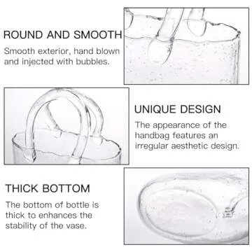 Stylish Fixwal Handbag Shaped Glass Purse Vase for Decor