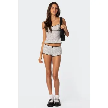 Stylish Wedcur Womens Pajama Set with Heart Print and Lace Trim