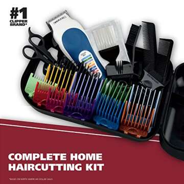Wahl Clipper USA Color Pro Complete Haircutting Kit with Easy Color Coded Guide Combs - Corded Clipp...
