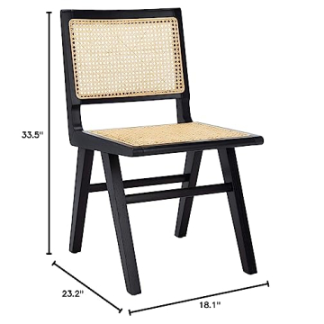 Safavieh Couture Hattie Rattan Dining Chairs Set of 2