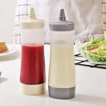 DOITOOL Condiment Squeeze Bottle, 3PCS Ketchup Squeeze Bottle,Plastic Squeeze Bottle