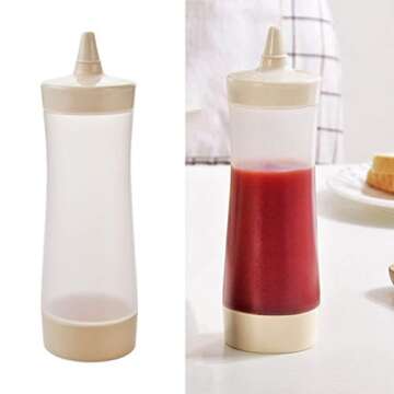 DOITOOL Condiment Squeeze Bottle, 3PCS Ketchup Squeeze Bottle,Plastic Squeeze Bottle