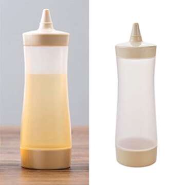 DOITOOL Condiment Squeeze Bottle, 3PCS Ketchup Squeeze Bottle,Plastic Squeeze Bottle