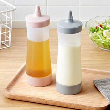 DOITOOL Condiment Squeeze Bottle, 3PCS Ketchup Squeeze Bottle,Plastic Squeeze Bottle