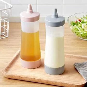 DOITOOL Condiment Squeeze Bottle, 3PCS Ketchup Squeeze Bottle,Plastic Squeeze Bottle