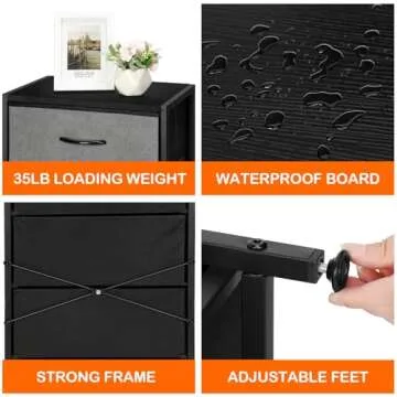 LIANTRAL Dresser for Bedroom, Fabric Storage Drawer Organizer Units for Closet Living Room Hallway Entryway, Tall Chest of Drawers Tower, Sturdy Steel Frame, Wood Top