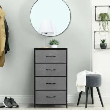 LIANTRAL Dresser for Bedroom, Fabric Storage Drawer Organizer Units for Closet Living Room Hallway Entryway, Tall Chest of Drawers Tower, Sturdy Steel Frame, Wood Top