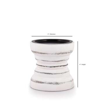 BHAVATU Farmhouse Rustic Wood Candle Holder, Holder for Special Ocassion, Home Décor, Ideal Gifts, Wedding, Parties Decorations, Candle Stick Holders (4" X 4" X 4" Inches)