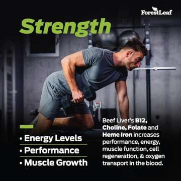 ForestLeaf Grass Fed Beef Liver Capsules, 3000mg Per Serving, Supports Full Immunity & Body Wellnes, Cleansing, Digestion, Natural Iron, Vitamin A and B12, Freeze Dried Beef Liver Supplement, 180 Caps