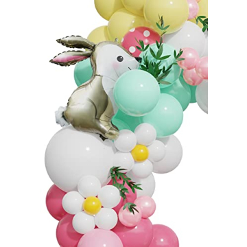 Enanal Easter Balloon Garland 164pcs with Bunny Foil Balloon