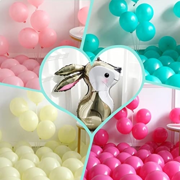 Enanal Easter Balloon Garland 164pcs with Bunny Foil Balloon
