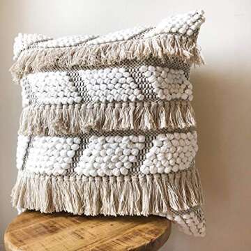 Fringe & Tassel Moroccan Rug Pillow Cover