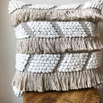 Fringe & Tassel Moroccan Rug Pillow Cover