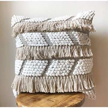 Fringe & Tassel Moroccan Rug Pillow Cover