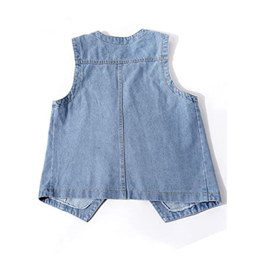 Stylish Peaceglad Womens Casual Jean Vest with Pockets