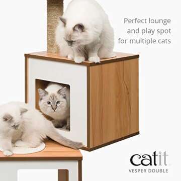Vesper Cat Tree, Double, Walnut, 52048
