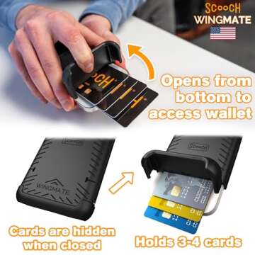 Scooch® for iPhone 13 Case with Card Holder, Wingmate Wallet Case with Hidden Card Slot and RFID Pr...