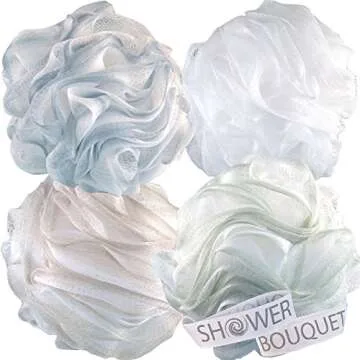 SHOWER BOUQUET XL Soft Loofah 4-Pack for All Ages