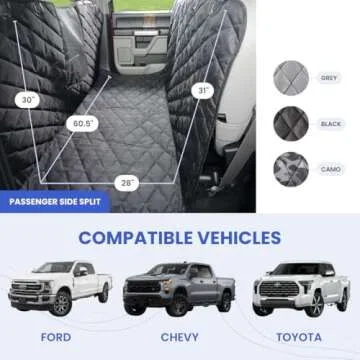 4Knines Waterproof Dog Floor Hammock for Crew Cab Trucks - Suitable for Ford, GMC, Chevrolet, Toyota...