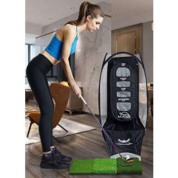 Golf Net Backyard Home Indoor Practice Hitting Chipping 2 Target and Ball Swing Kids Training Aids