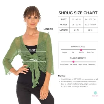 SHU-SHI Lightweight Sheer Cardigan Shrug for Women
