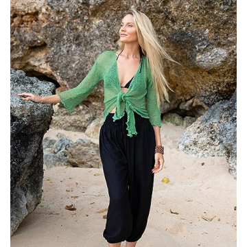 SHU-SHI Lightweight Sheer Cardigan Shrug for Women