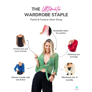 SHU-SHI Lightweight Sheer Cardigan Shrug for Women