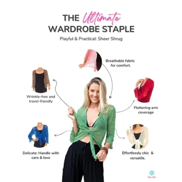 SHU-SHI Lightweight Sheer Cardigan Shrug for Women