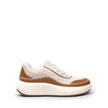 DREAM PAIRS Women Chunky Arch Comfortable Casual Platform Fashion Sneakers.,Size 7,Brown Beige,SDFN2...