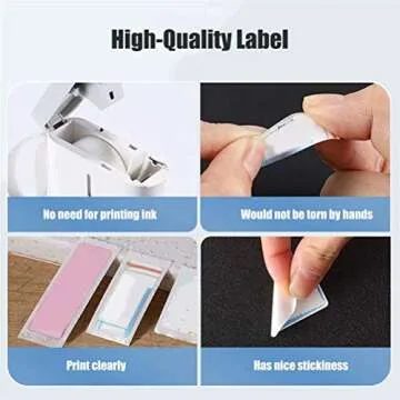 D11 Mini Label Printer Paper Printing Label Waterproof Anti-Oil Price Label Pure Color Scratch-Resistant Label Sticker Paper (6 Colors 12x40mm)