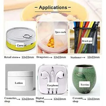 D11 Mini Label Printer Paper Printing Label Waterproof Anti-Oil Price Label Pure Color Scratch-Resistant Label Sticker Paper (6 Colors 12x40mm)