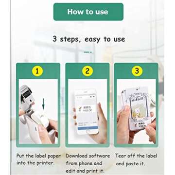 D11 Mini Label Printer Paper Printing Label Waterproof Anti-Oil Price Label Pure Color Scratch-Resistant Label Sticker Paper (6 Colors 12x40mm)