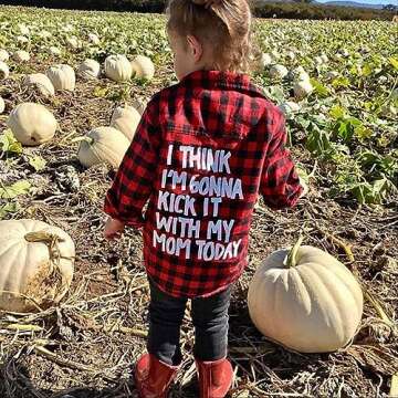 Toddler Long Sleeve Shirt Baby Boy Girl Plaid Top for Toddler Spring Winter Coat for Kid (Red Plaid,...