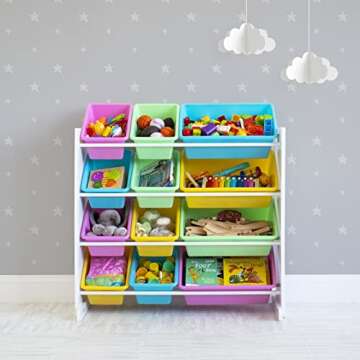 Humble Crew, White/Pastel Kids' Toy Storage Organizer