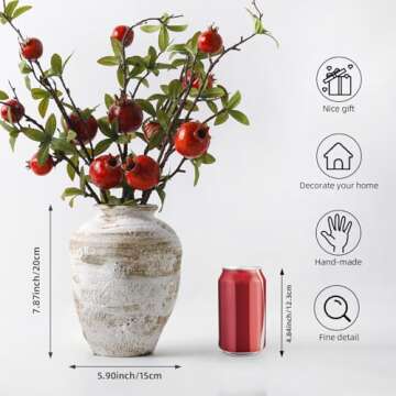 DIF DECO Rustic Farmhouse Ceramic Vase for Decor