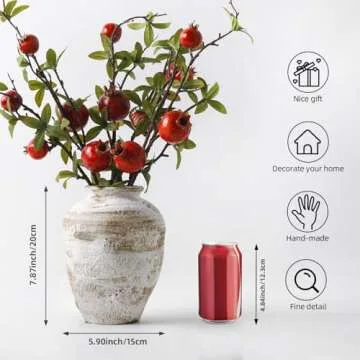 DIF DECO Rustic Farmhouse Ceramic Vase for Decor