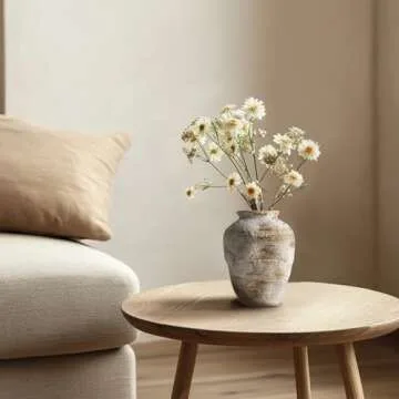 DIF DECO Rustic Farmhouse Ceramic Vase for Decor