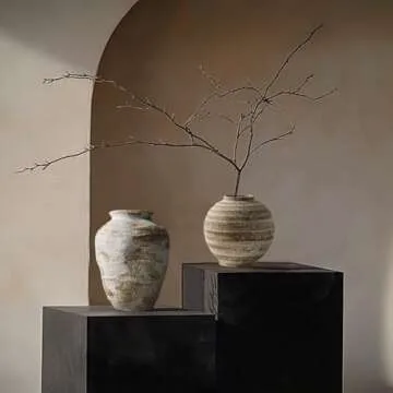 DIF DECO Rustic Farmhouse Ceramic Vase for Decor