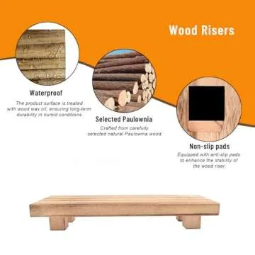 NADESSA Paulownia Wood Riser for Rustic Home Decor