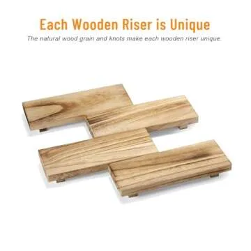 NADESSA Paulownia Wood Riser for Rustic Home Decor