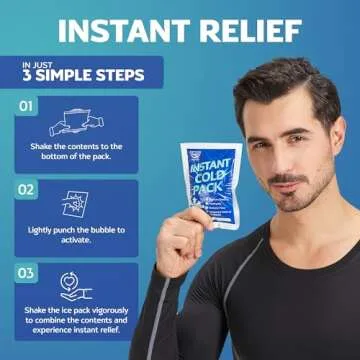 Instant 50 Pack Ice Cold Compress for Injury Relief