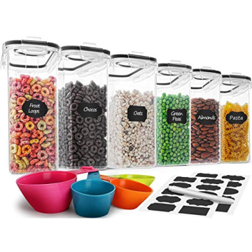 MCIRCO Cereal Containers Set of 6 for Kitchen Organization