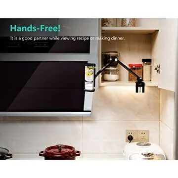 Inifispce iPad Desk Mount, Tablet Holder, Multi-Angle Adjustable Tablet Stand for 4.7''- 13'' Screen Microsoft Surface Pro Series, iPad Series(Black)