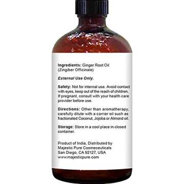 Majestic Pure Ginger Essential Oil - 100% Pure Quality
