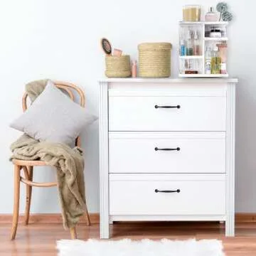 Sorbus 360° Makeup Organizer - Grey Rustic Wood Storage Carousel for Cosmetics, Make Up, Skin Care Organizer - Rotating Makeup Organizer for Vanity, Bathroom Storage, Bedroom, Kitchen, Desk, Dorm