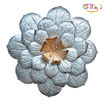 GIFTME 5 Galvanized Flower Wall Decor Set - Unique Art Pieces
