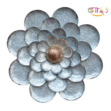 GIFTME 5 Galvanized Flower Wall Decor Set - Unique Art Pieces