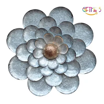GIFTME 5 Galvanized Flower Wall Decor Set - Unique Art Pieces