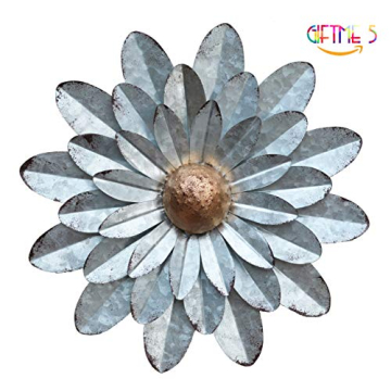 GIFTME 5 Galvanized Flower Wall Decor Set - Unique Art Pieces