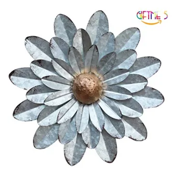 GIFTME 5 Galvanized Flower Wall Decor Set - Unique Art Pieces